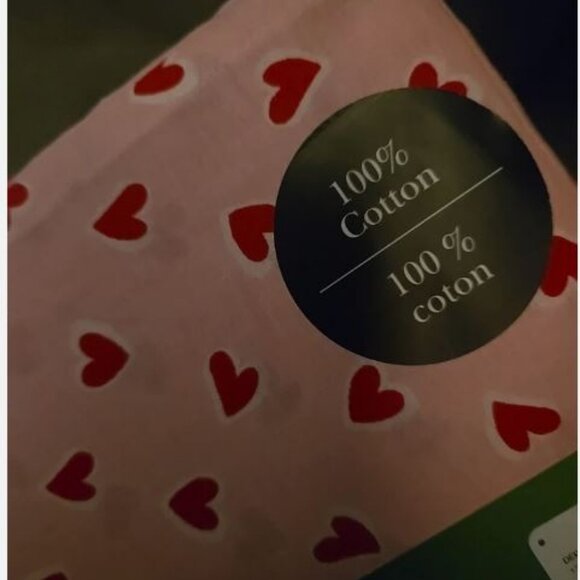 Kate Spade QUEEN Sheet Set 100% Cotton Percale PINK Hearts on White 4 piece NEW - Picture 2 of 3
